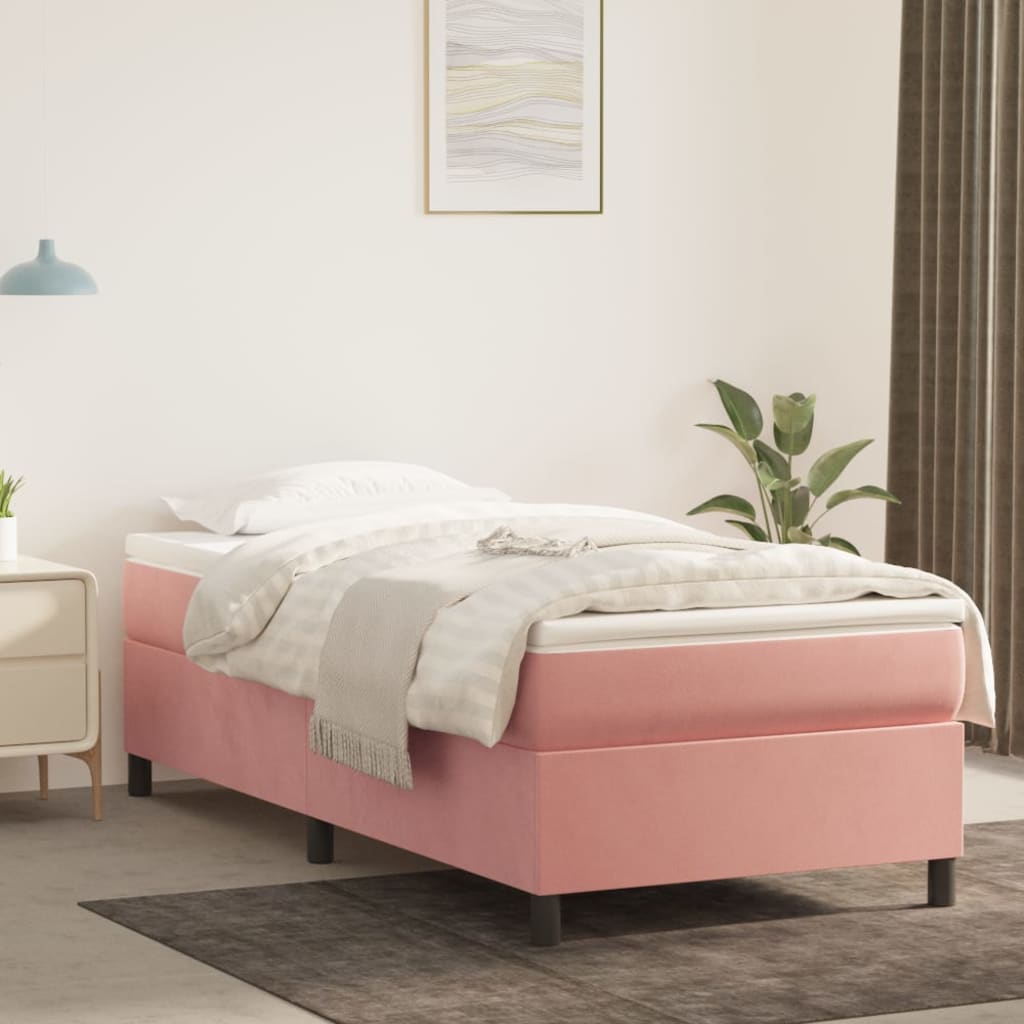 vidaXL Cadre de lit Rose 100x200 cm Velours