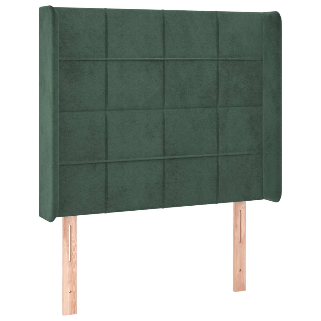 vidaXL Tête de lit à LED Vert foncé 83x16x118/128 cm Velours