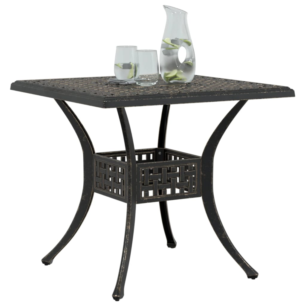 vidaXL Table de jardin bronze 80x80x75 cm aluminium coulé