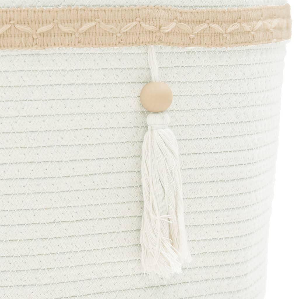 vidaXL Panier de rangement blanc Ø38x36 cm coton