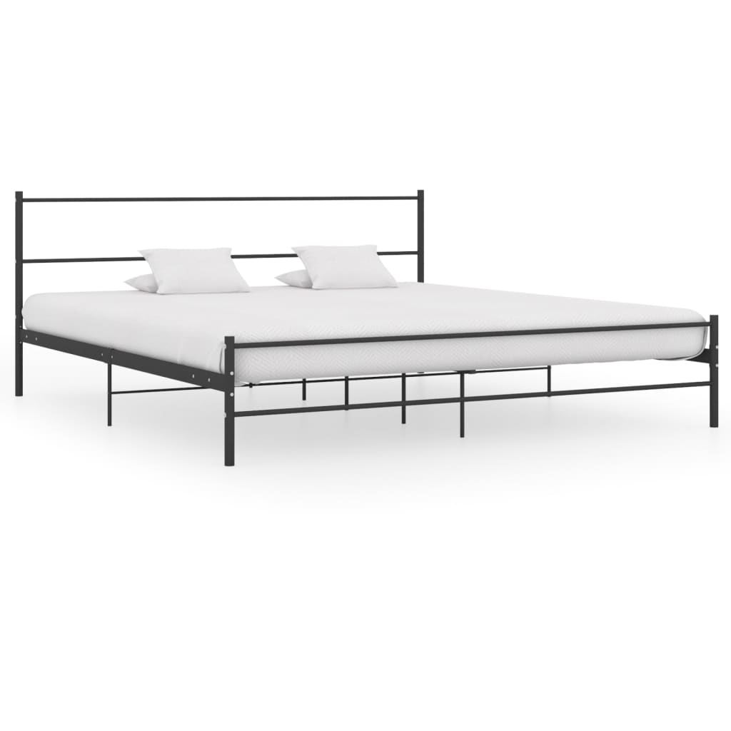 vidaXL Cadre de lit sans matelas noir métal 180x200 cm