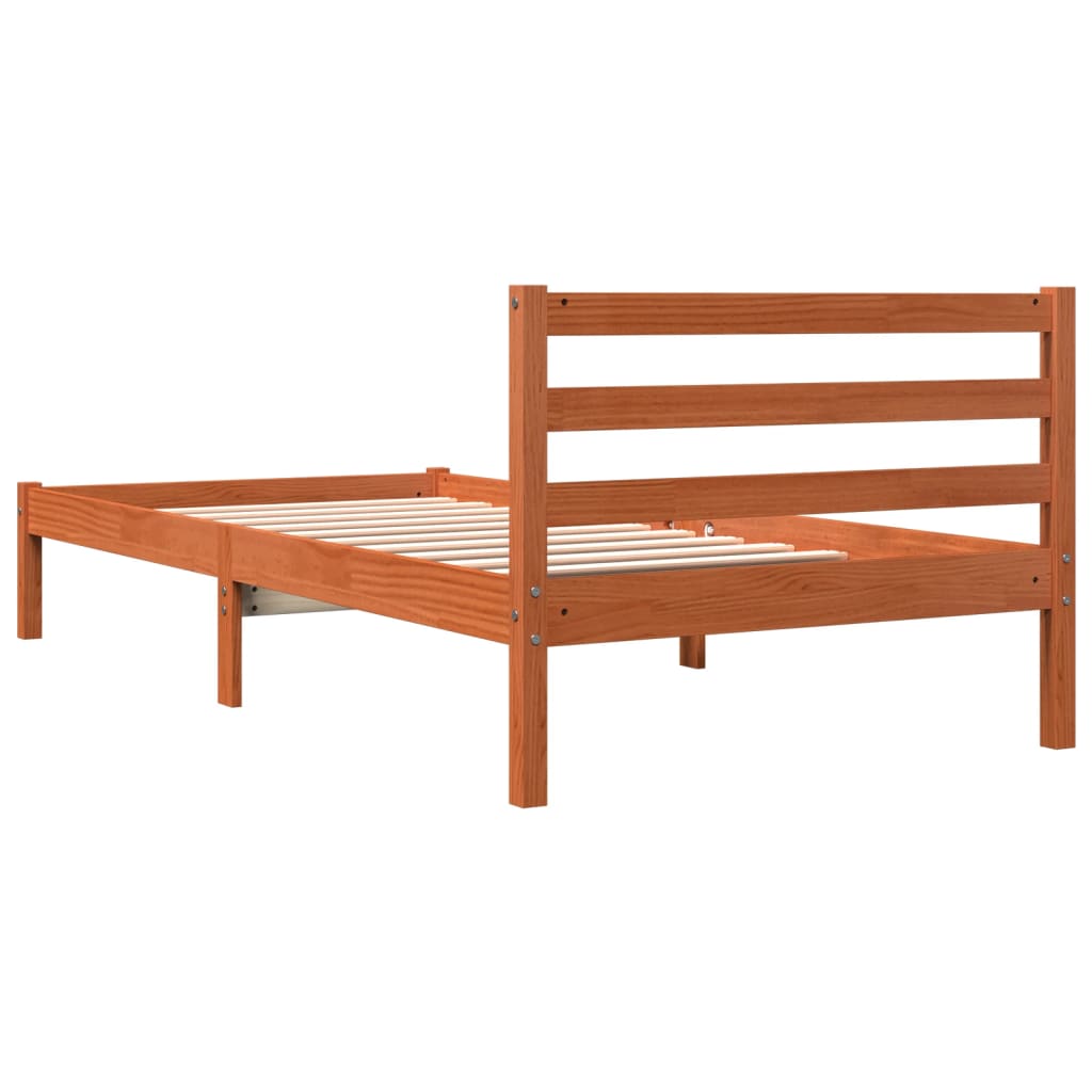 vidaXL Cadre de lit sans matelas cire marron 100x200cm bois pin massif