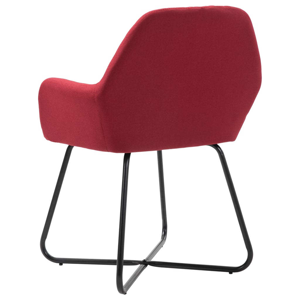 vidaXL Chaises à manger lot de 6 rouge bordeaux tissu