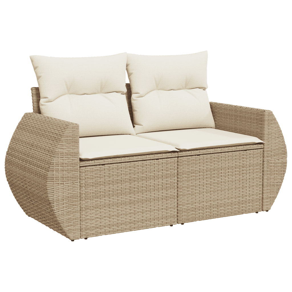 vidaXL Salon de jardin avec coussins 8 pcs beige résine tressée