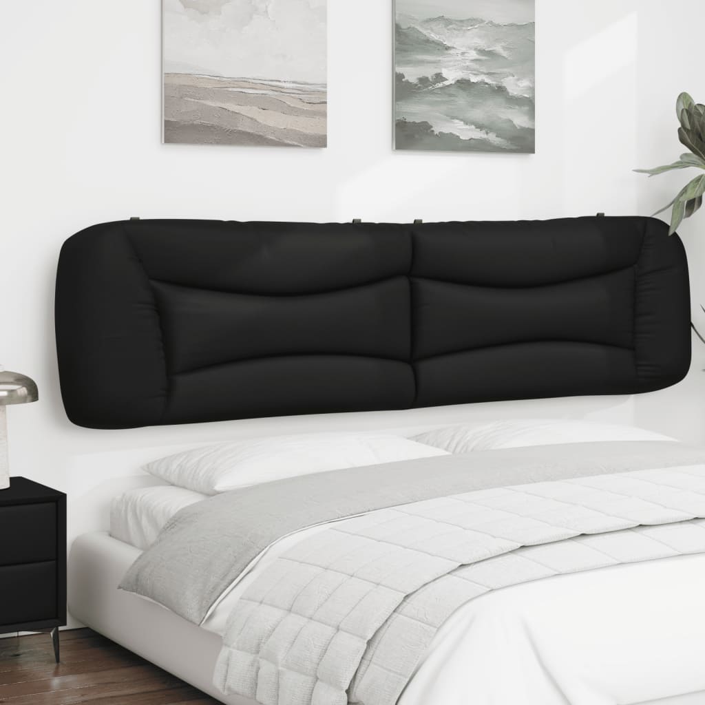 vidaXL Coussin de tête de lit noir 200 cm similicuir