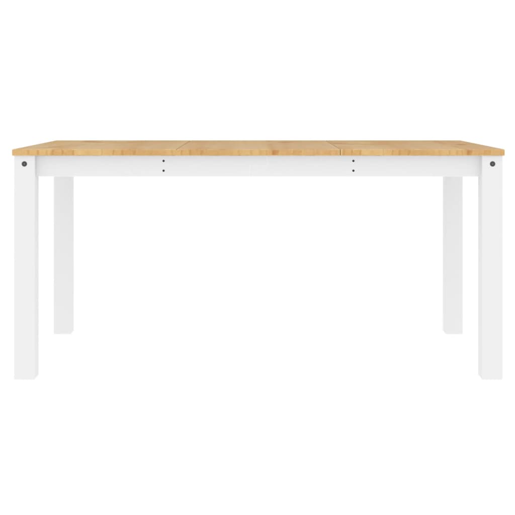 vidaXL Table à manger Panama blanc 160x80x75 cm bois massif de pin