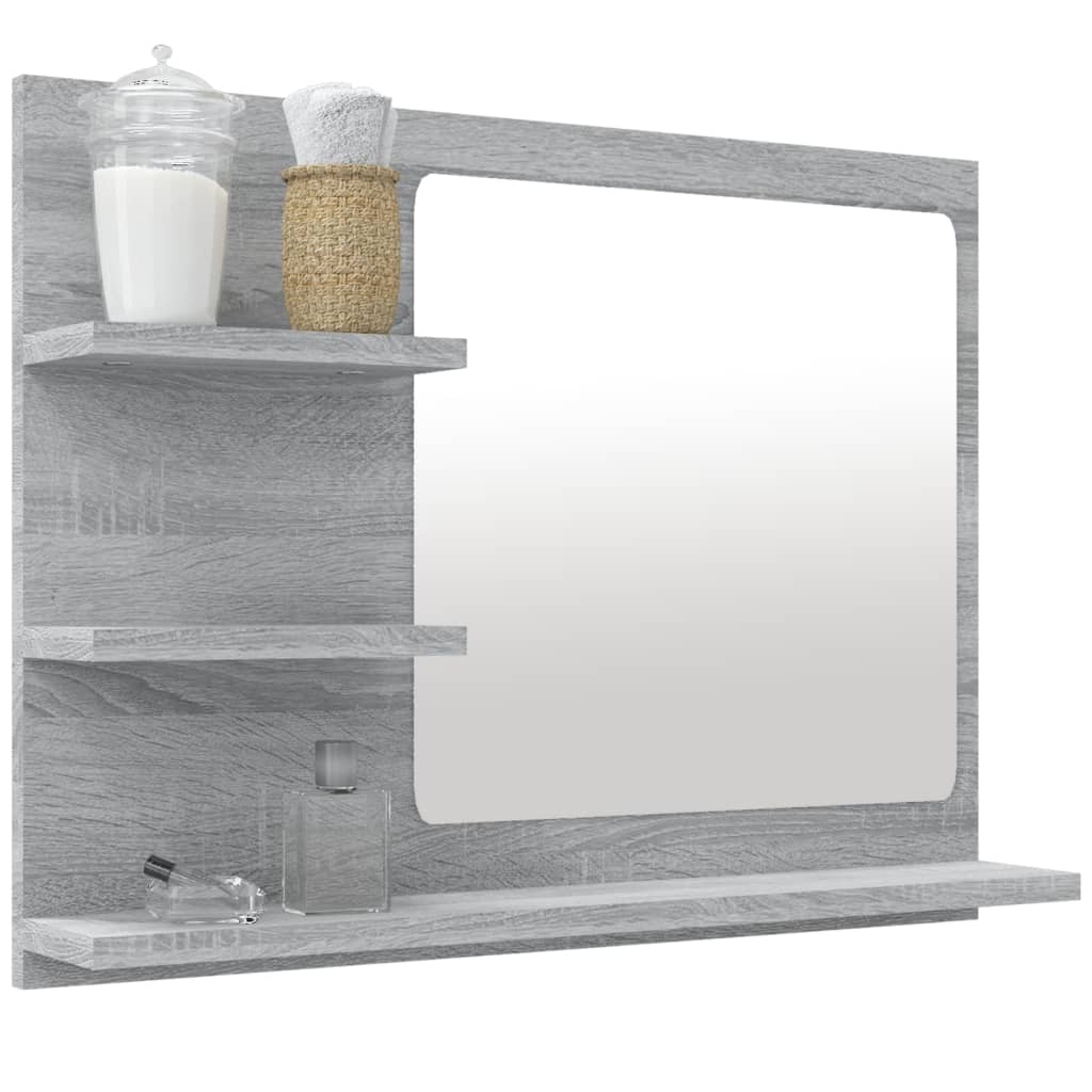 vidaXL Miroir de bain Sonoma gris 60x10,5x45 cm Bois d'ingénierie