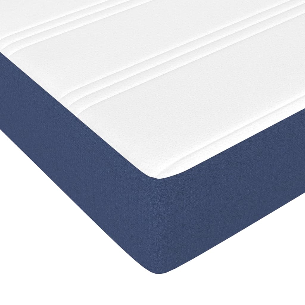 vidaXL Sommier à lattes de lit avec matelas Bleu 90x200 cm Tissu