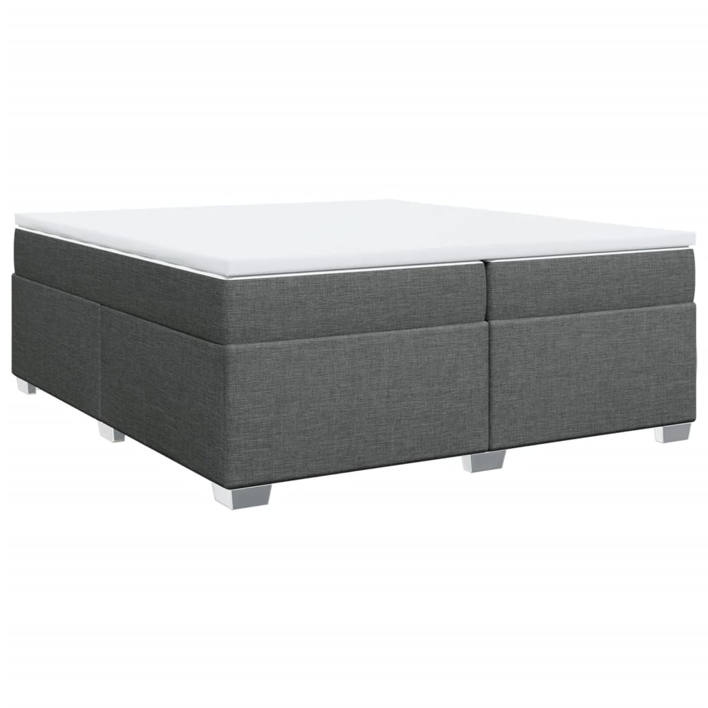 vidaXL Sommier à lattes de lit avec matelas Gris foncé 200x200cm Tissu