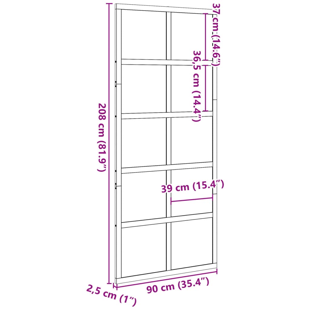 vidaXL Porte de grange blanc 90x208 cm bois massif de pin