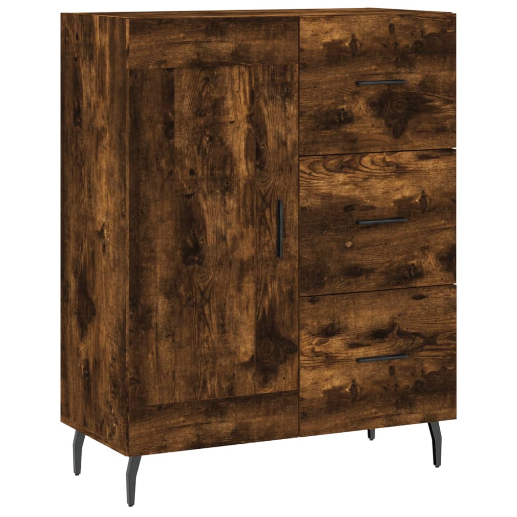 vidaXL Buffet haut Chêne fumé 69,5x34x180 cm Bois d'ingénierie