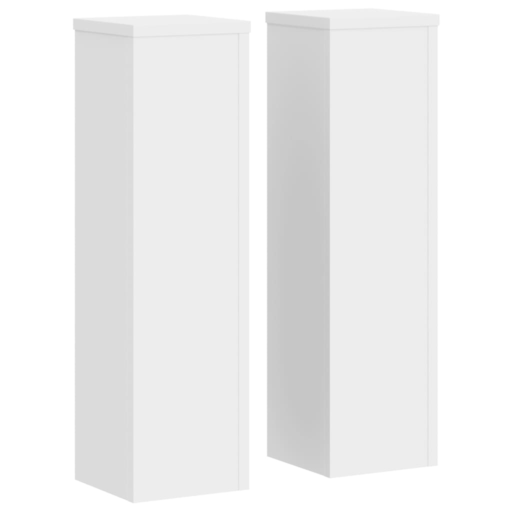 vidaXL Supports pour plantes 2 pcs blanc 17x17x60 cm bois d'ingénierie