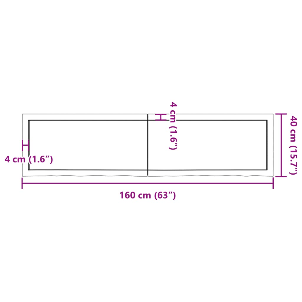 vidaXL Étagère murale 160x40x(2-4) cm bois de chêne massif non traité