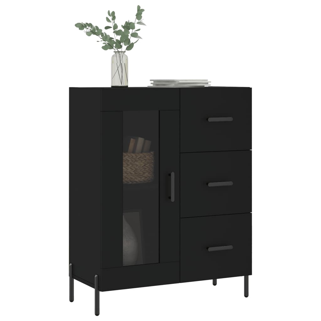 vidaXL Buffet noir 69,5x34x90 cm bois d'ingénierie