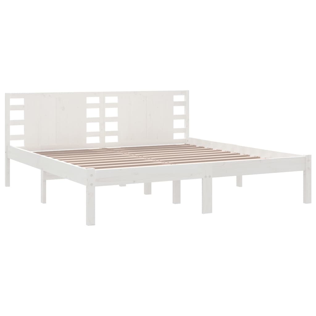 vidaXL Cadre de lit Blanc Bois de pin massif 200x200 cm