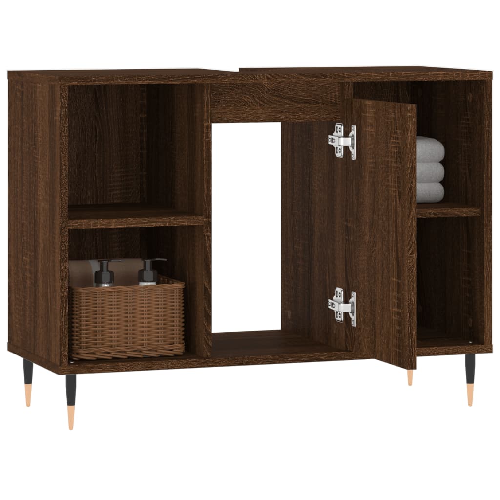 vidaXL Armoire salle de bain chêne marron 80x33x60cm bois d'ingénierie