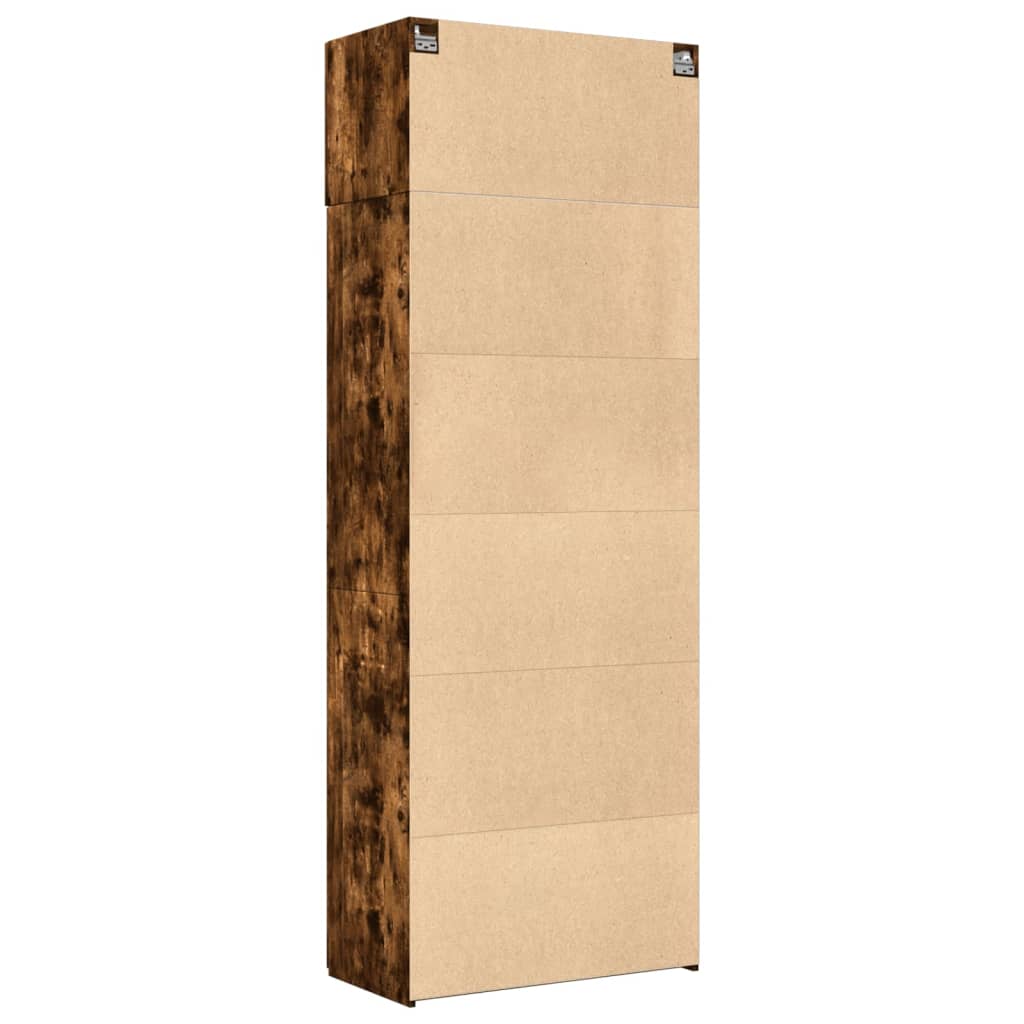 vidaXL Armoire de rangement chêne fumé 80x42,5x225cm bois d'ingénierie