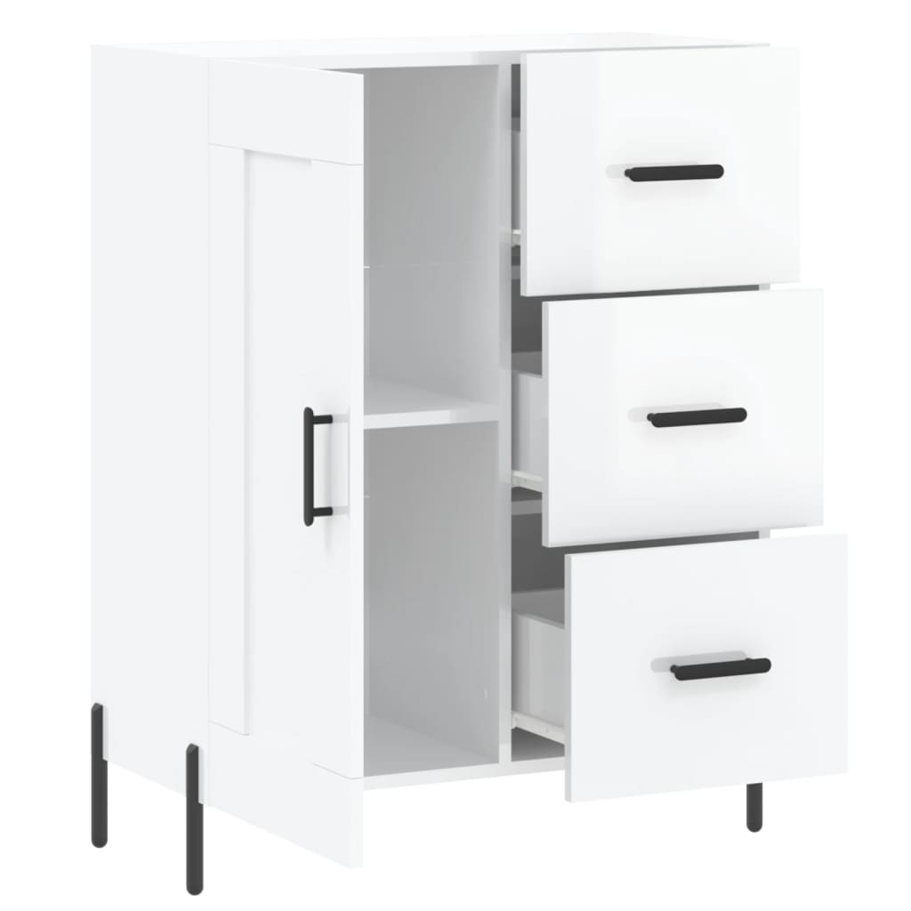 vidaXL Buffet Blanc brillant 69,5x34x90 cm Bois d'ingénierie