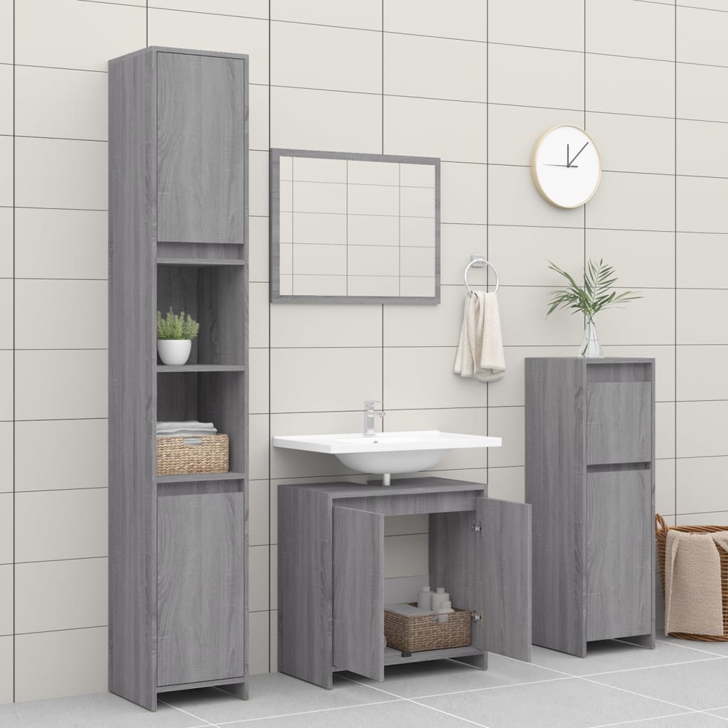 vidaXL Armoire de bain Sonoma gris 60x33x61 cm Bois d'ingénierie