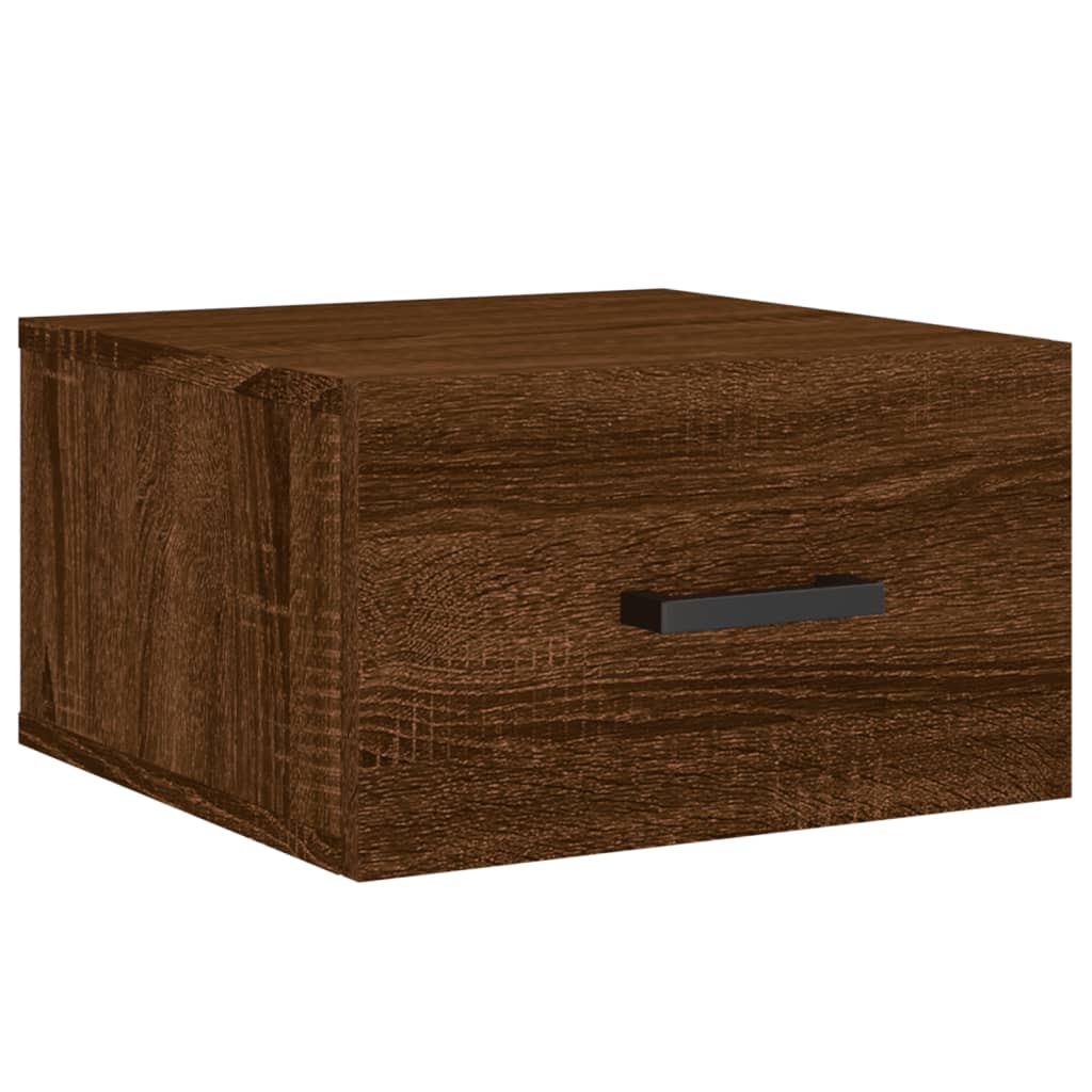 vidaXL Table de chevet murale chêne marron 35x35x20 cm