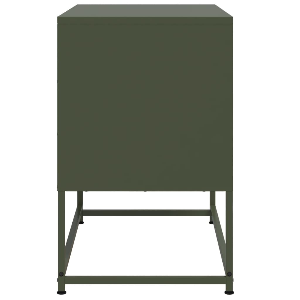 vidaXL Meuble TV vert olive 68,5x39x60,5 cm acier