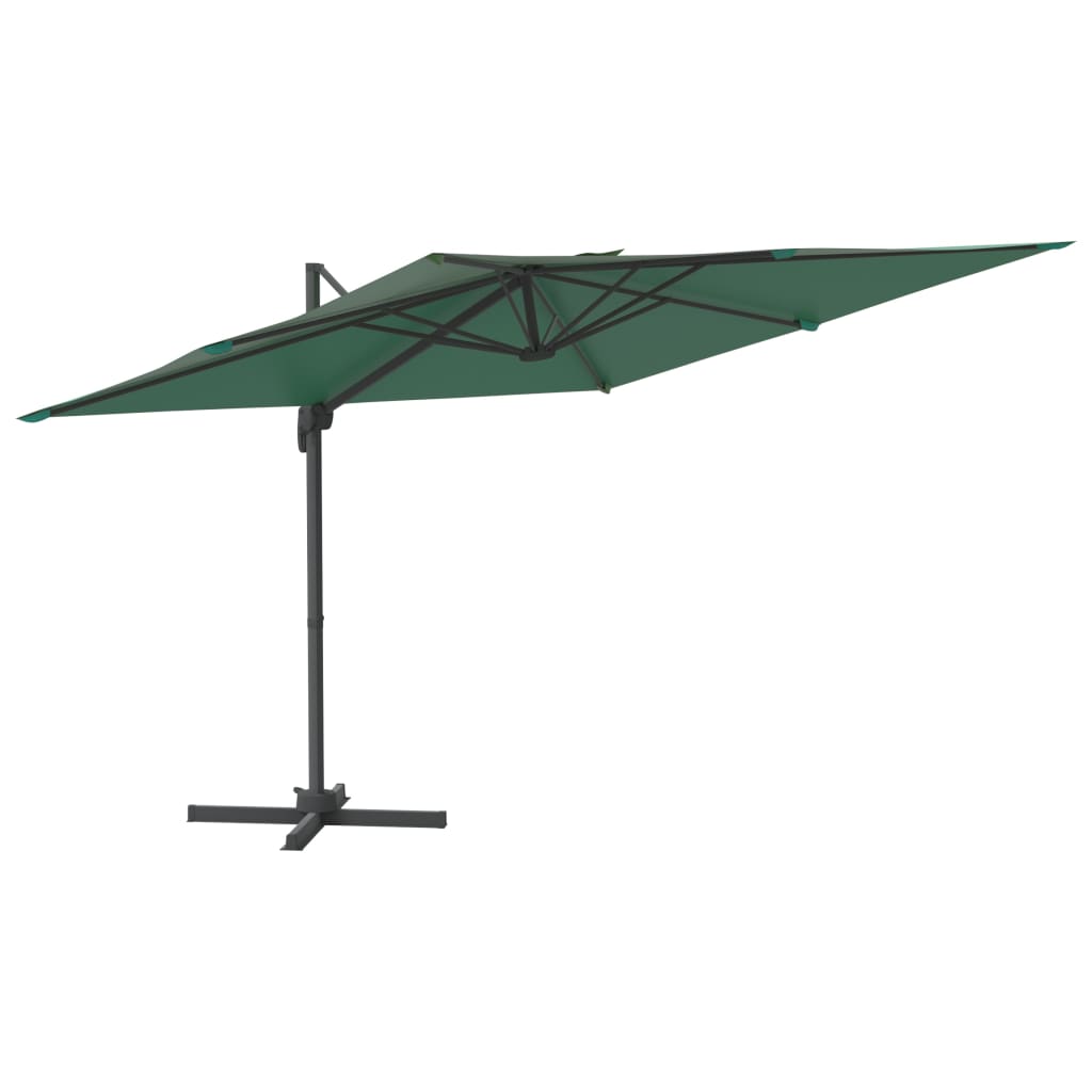 vidaXL Parasol de jardin en porte-à-faux et poteau en aluminium vert