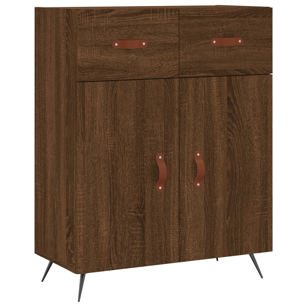 vidaXL Buffet haut Chêne marron 69,5x34x180 cm Bois d'ingénierie