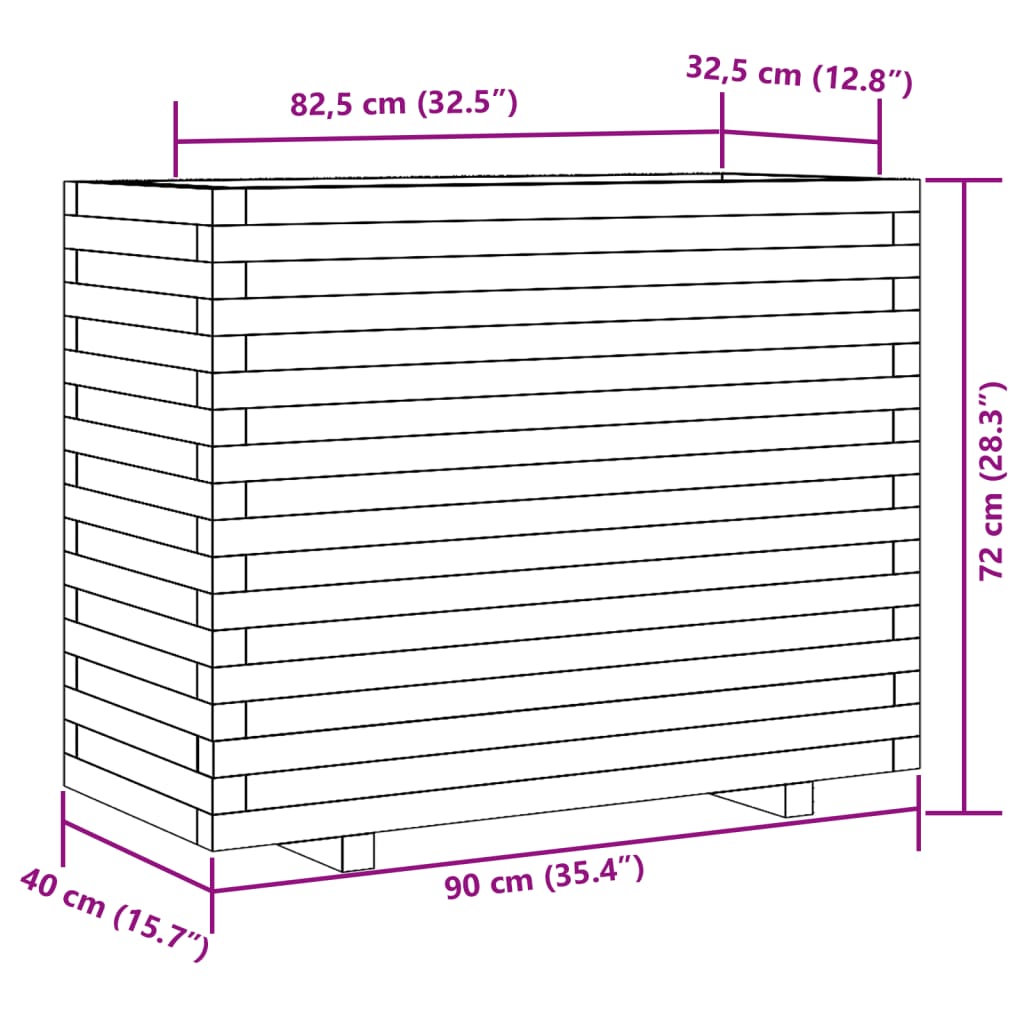 vidaXL Jardinière 90x40x72 cm bois de pin imprégné