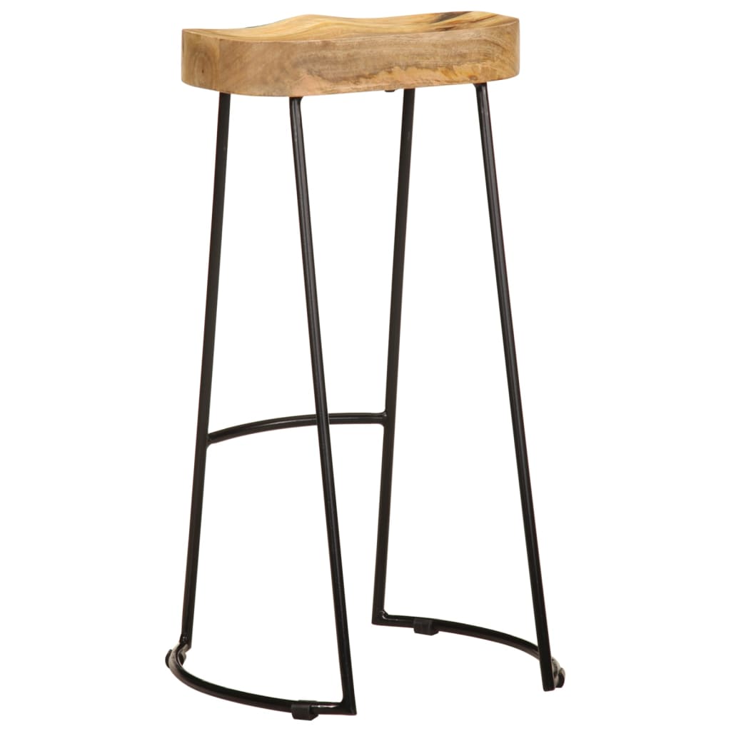 vidaXL Tabourets de bar lot de 2 bois de manguier massif