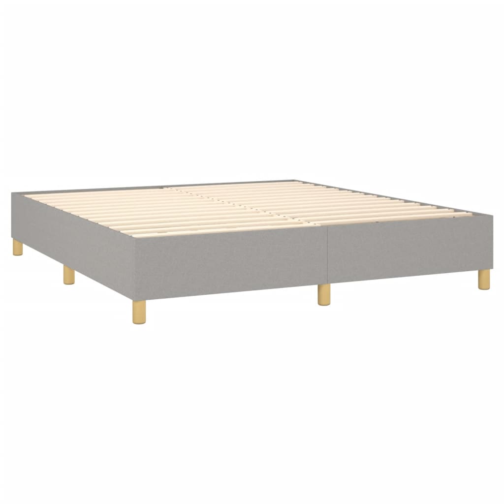 vidaXL Sommier à lattes de lit avec matelas Gris clair 180x200cm Tissu