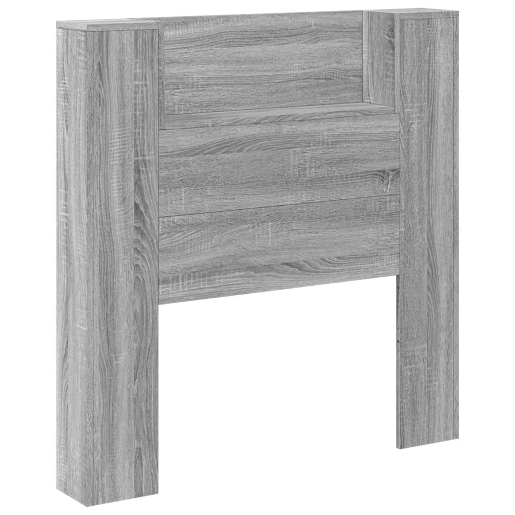 vidaXL Armoire tête de lit avec LED sonoma gris 100x16,5x103,5 cm