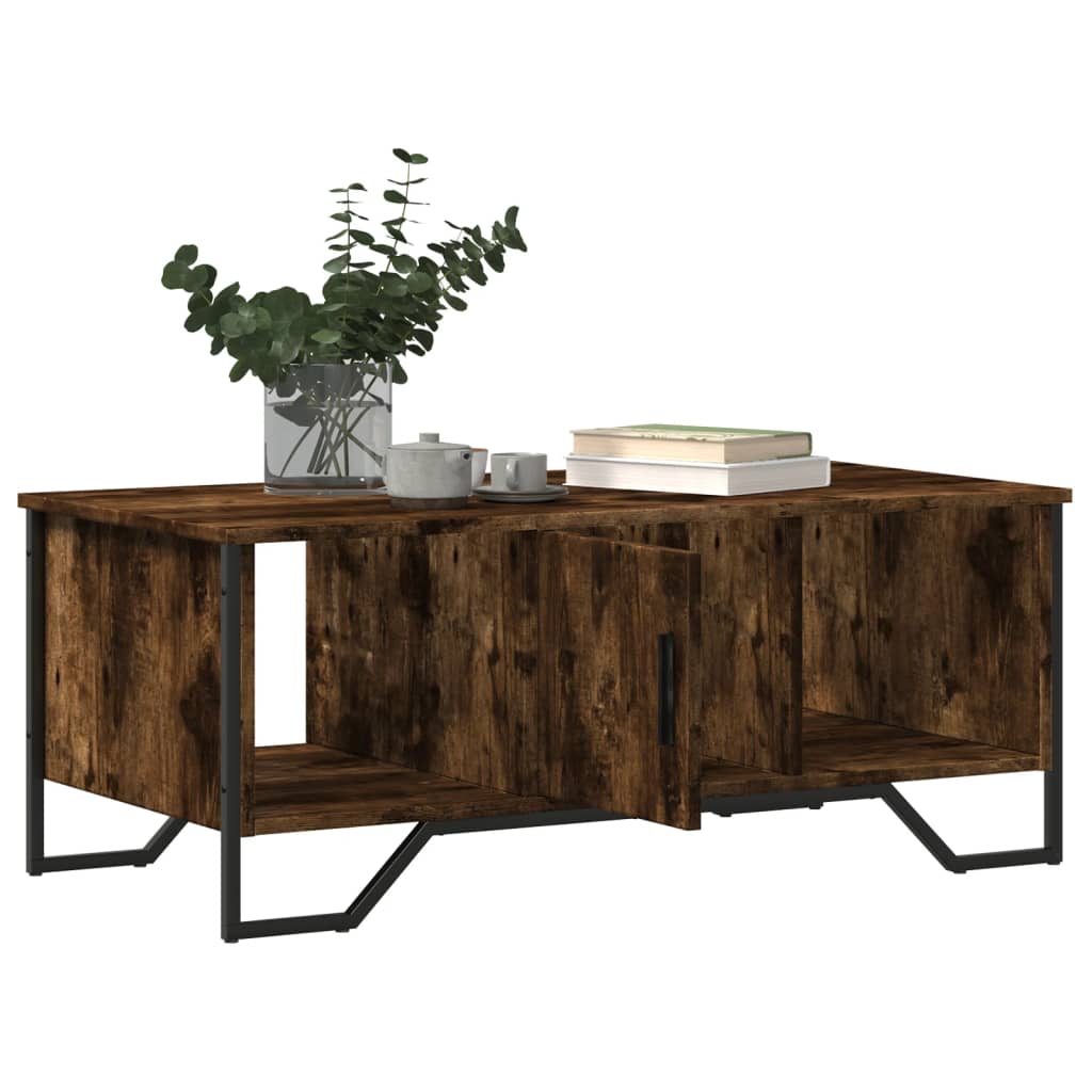 vidaXL Table basse chêne fumé 100x51x40 cm bois d'ingénierie