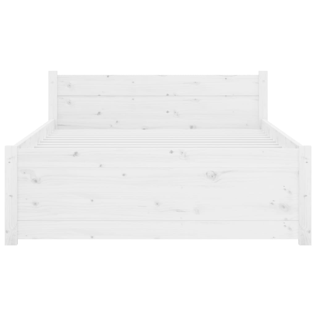 vidaXL Cadre de lit Blanc Bois massif 90x190 cm Simple