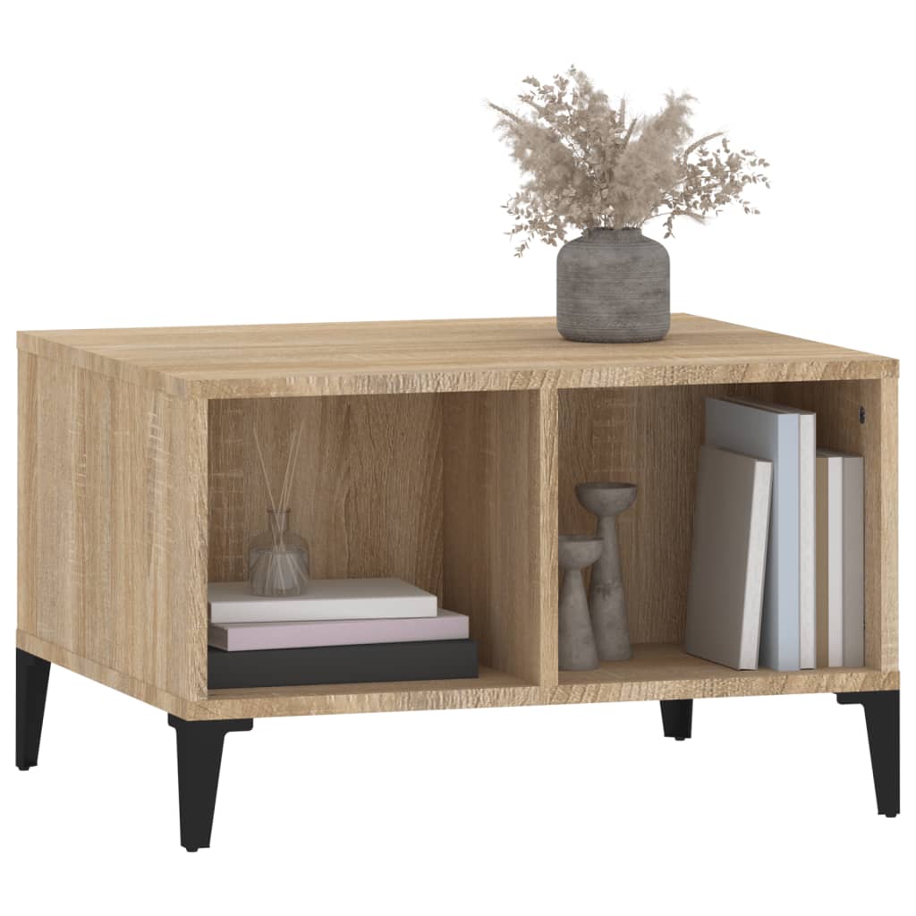 vidaXL Table basse Chêne sonoma 60x50x36,5 cm Bois d'ingénierie