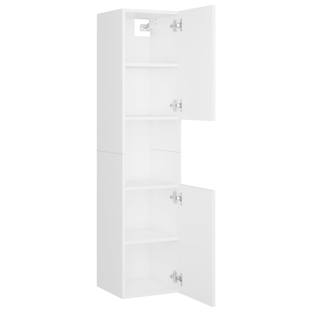 vidaXL Armoire de salle de bain Blanc 30x30x130 cm Bois d’ingénierie