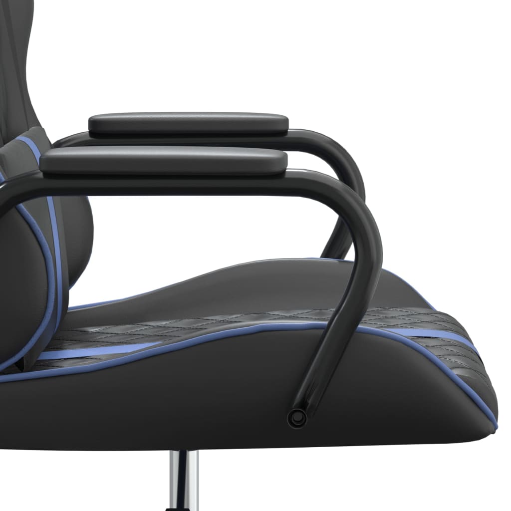 vidaXL Chaise de jeu Noir et bleu Similicuir