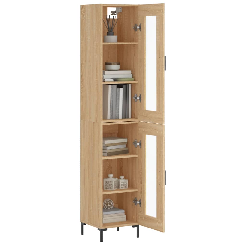 vidaXL Buffet haut Chêne sonoma 34,5x34x180 cm Bois d'ingénierie