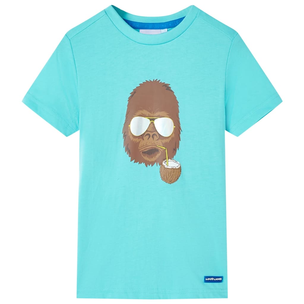 T-shirt pour enfants avec manches courtes aqua 92