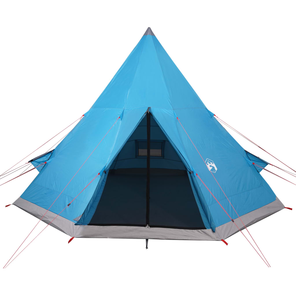 vidaXL Tente de camping tipi 4 personnes bleu imperméable