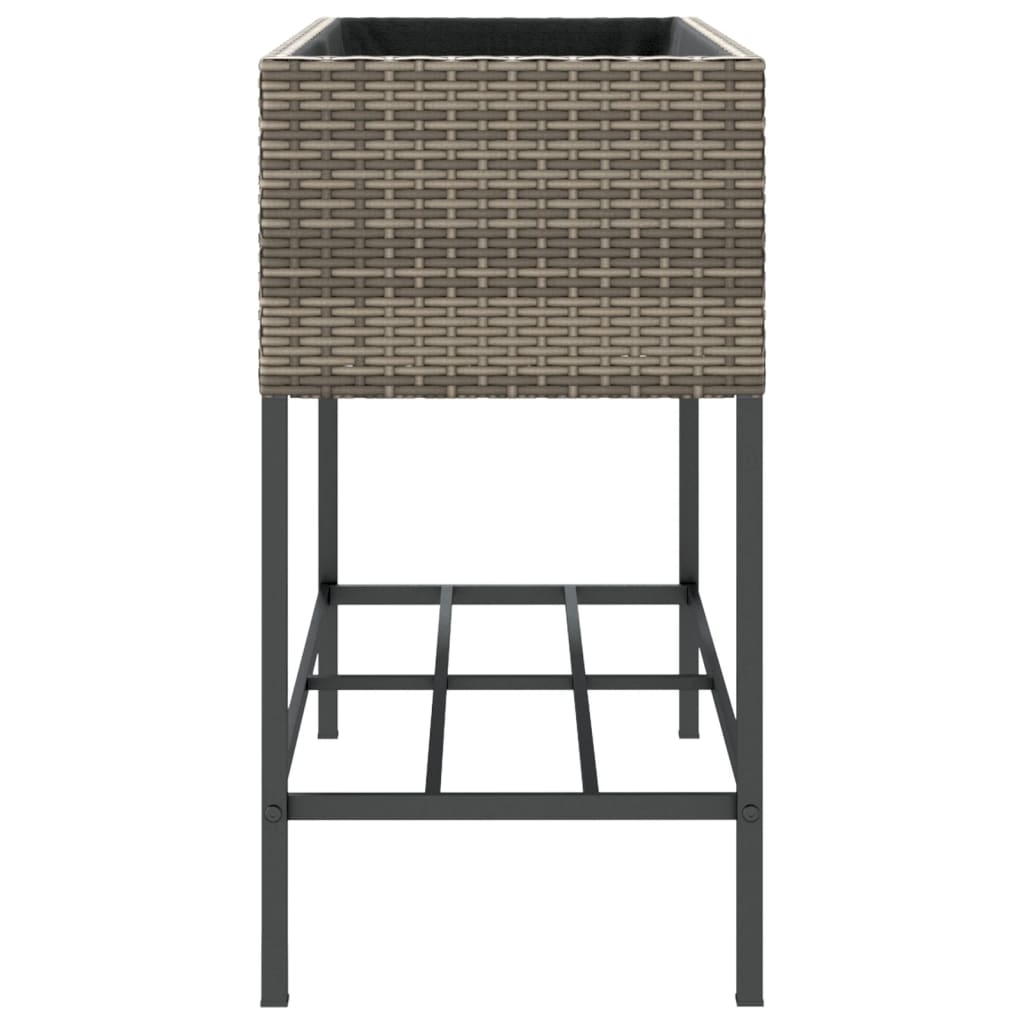 vidaXL Jardinières avec étagère 2 pcs gris 90x40x75 cm résine tressée