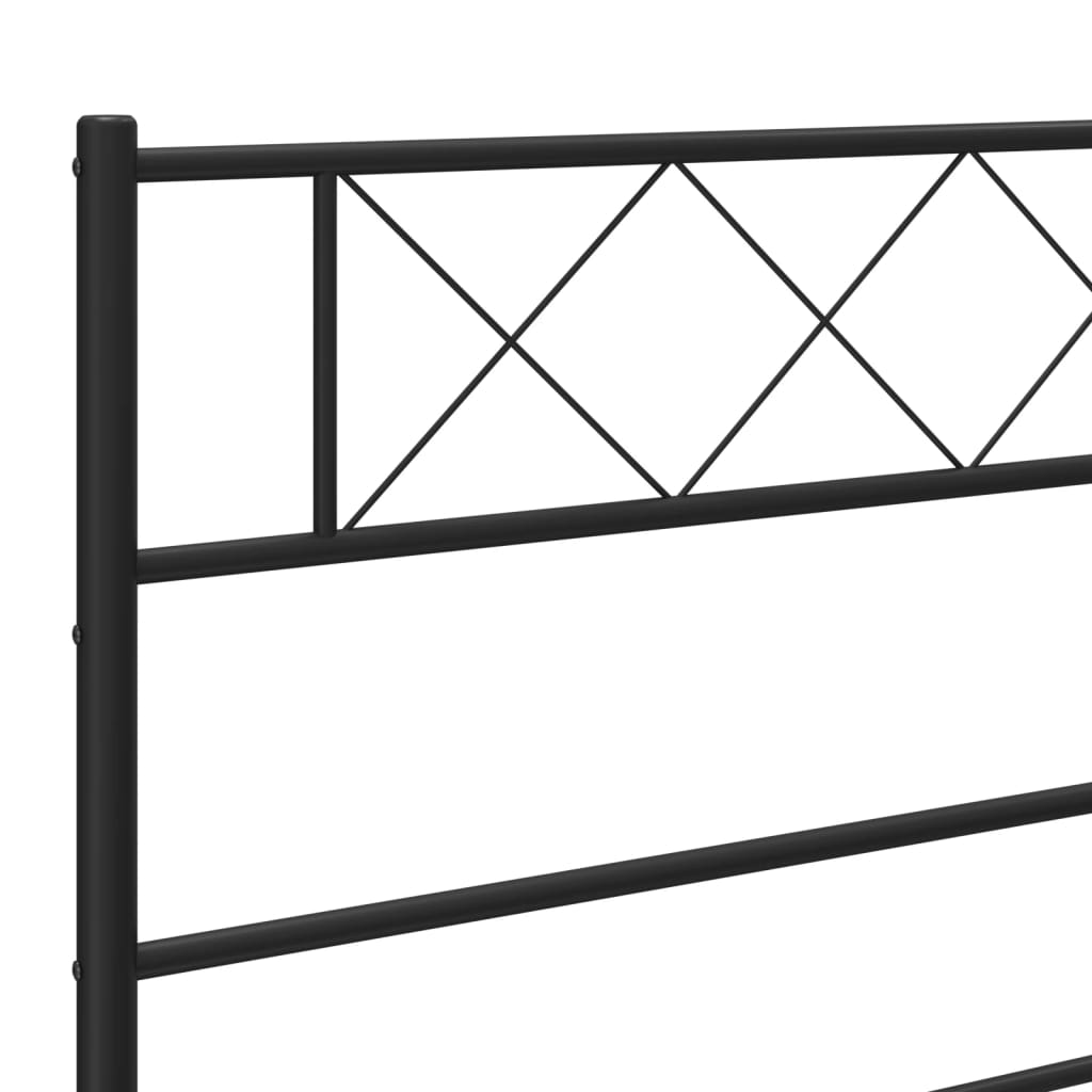 vidaXL Cadre de lit métal sans matelas avec tête de lit noir 200x200cm