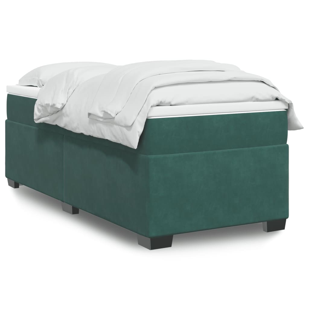 vidaXL Sommier à lattes de lit avec matelas Vert foncé 90x190 cm