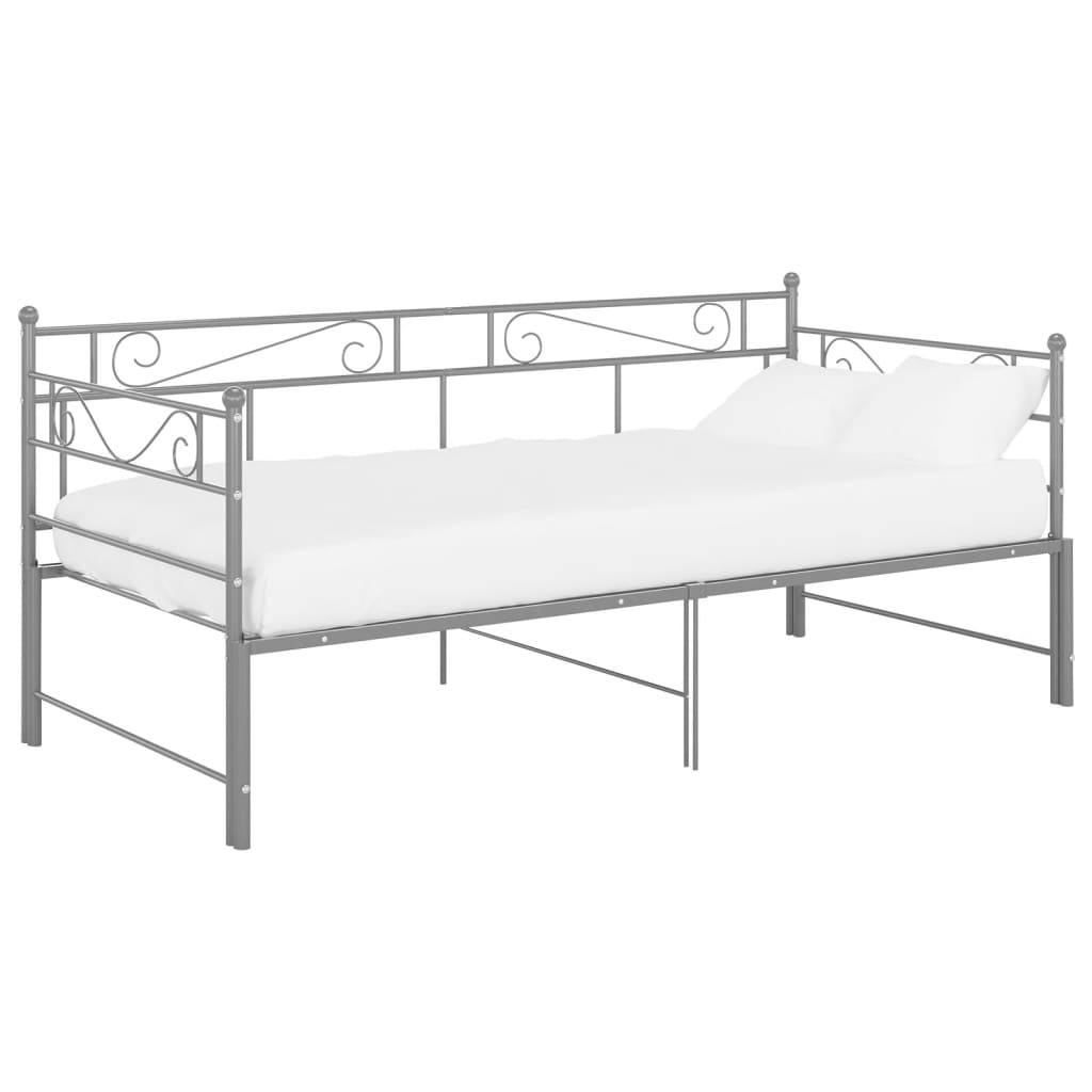 vidaXL Cadre de canapé-lit extensible gris métal 90x200 cm