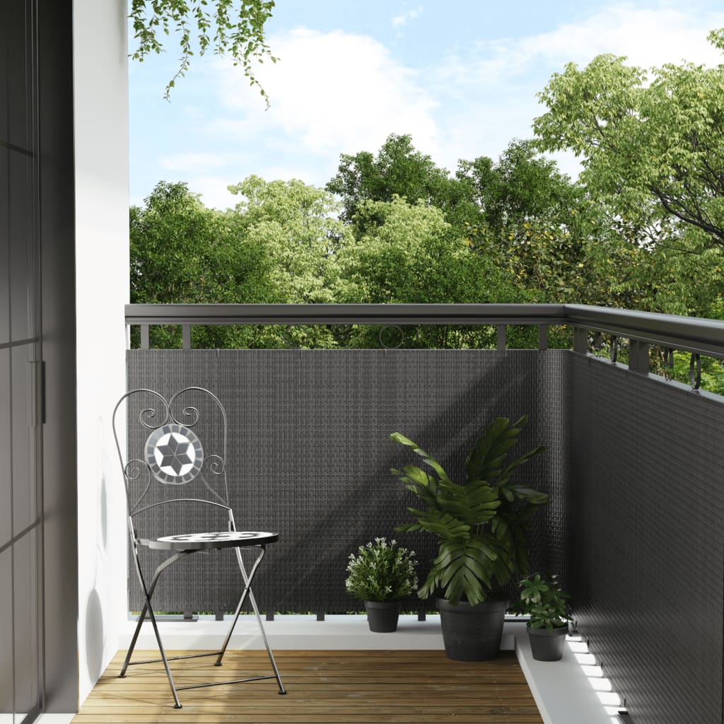 vidaXL Paravent de balcon anthracite 600x100 cm résine tressée