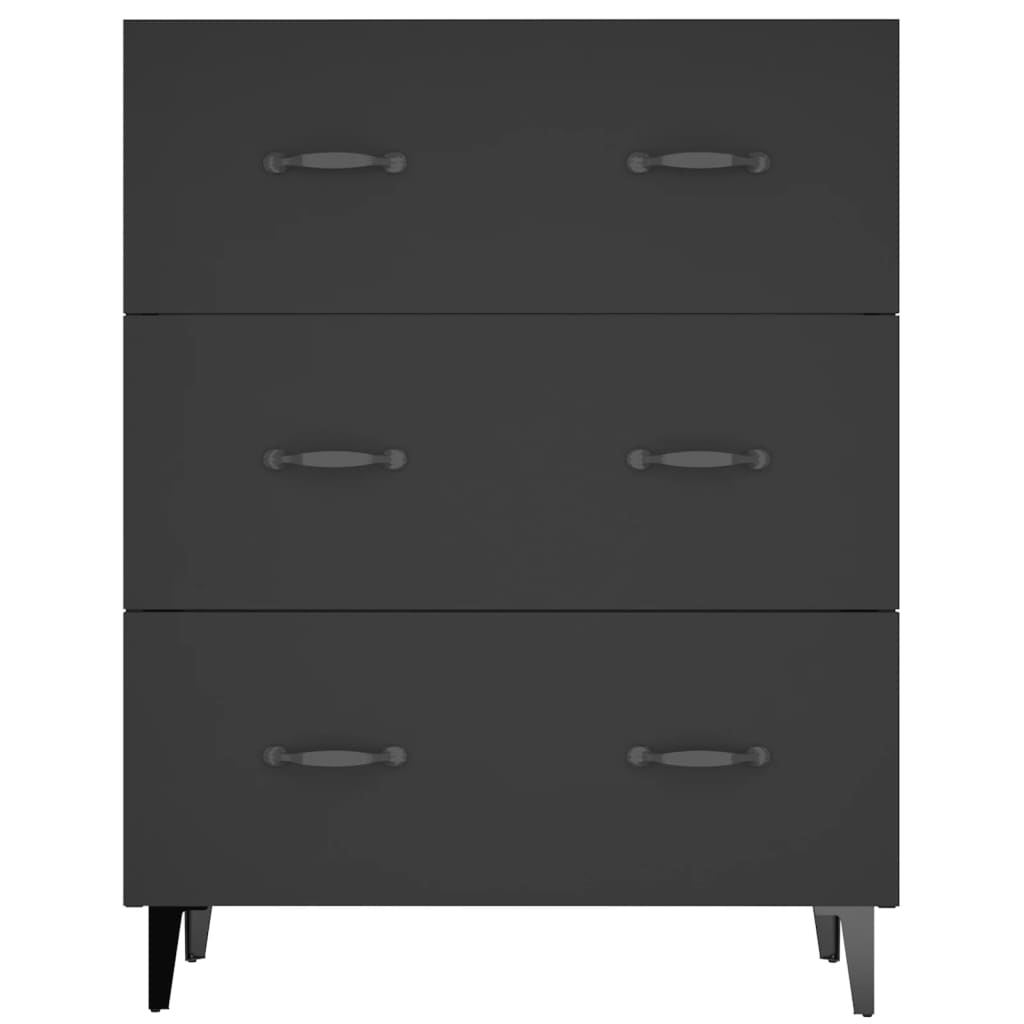 vidaXL Buffet noir 69,5x34x90 cm bois d'ingénierie