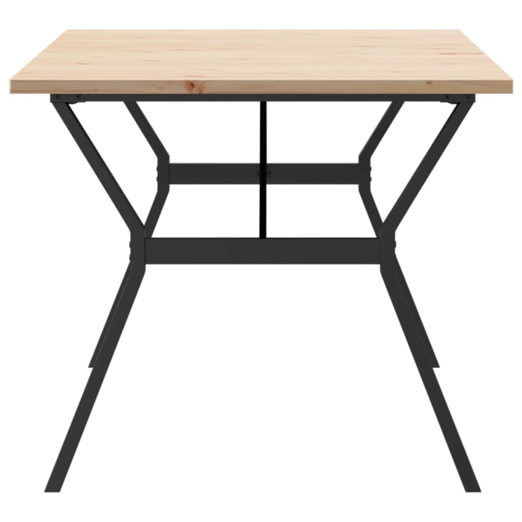 vidaXL Table à manger cadre en Y 180x90x75,5 cm bois pin massif fonte