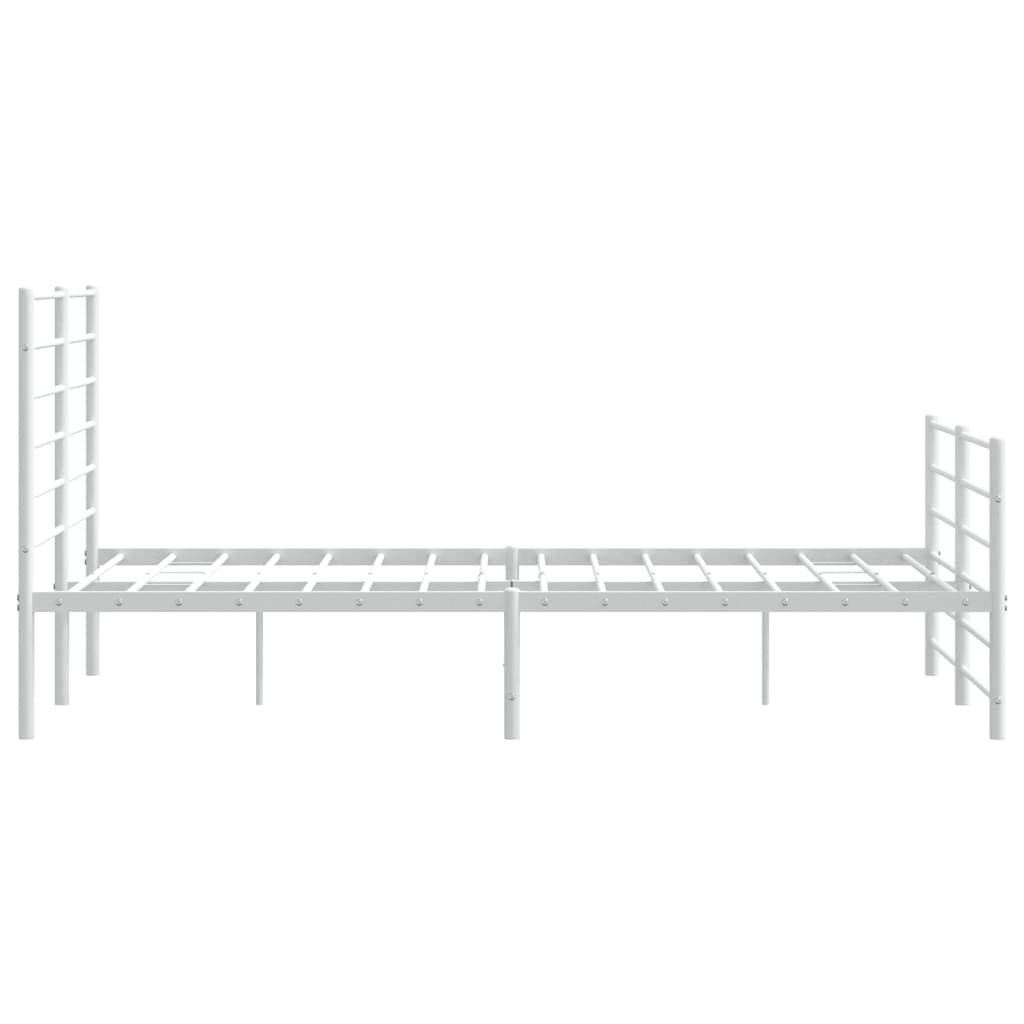 vidaXL Cadre de lit métal sans matelas et pied de lit blanc 120x190 cm