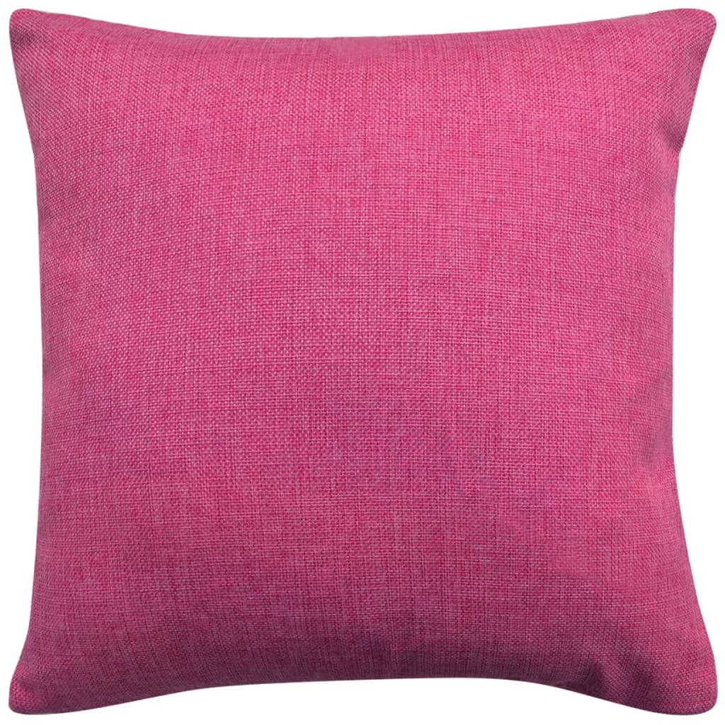 vidaXL Housses de coussin 4 pcs Aspect de lin Rose 80x80 cm