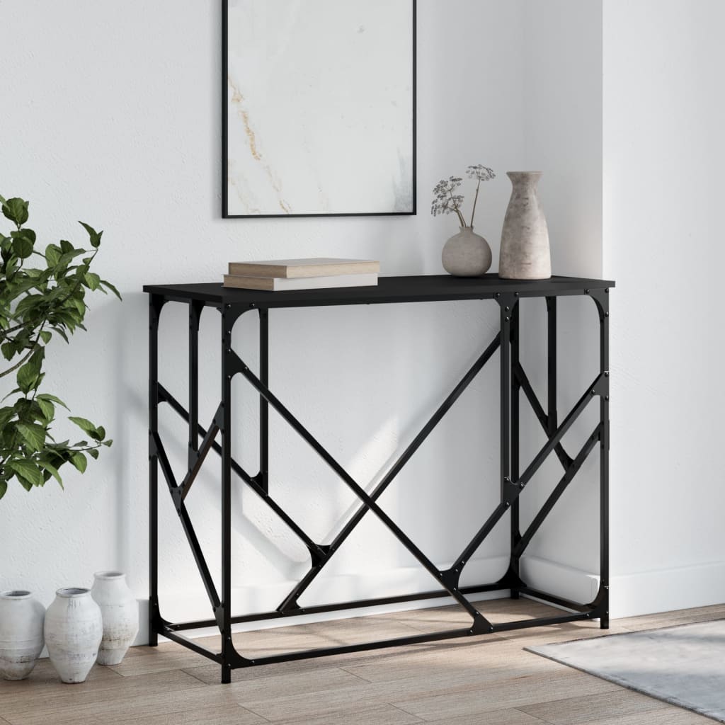 vidaXL Table console noir 100x40x80 cm bois d'ingénierie