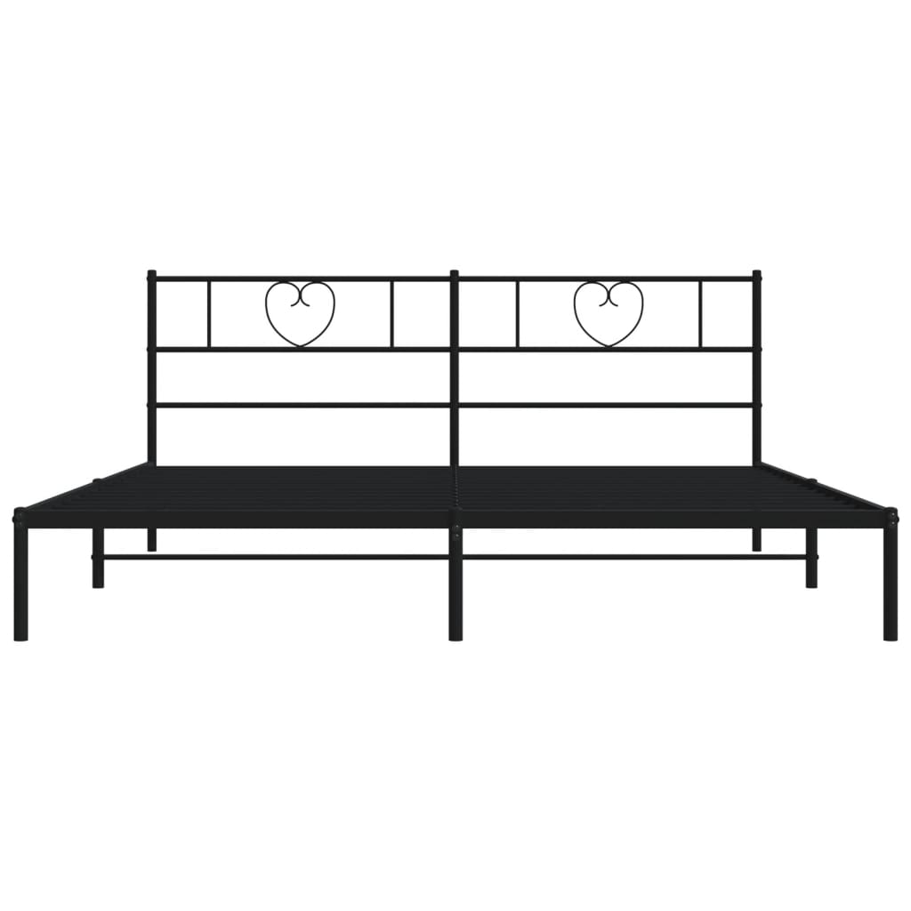 vidaXL Cadre de lit métal sans matelas avec tête de lit noir 183x213cm